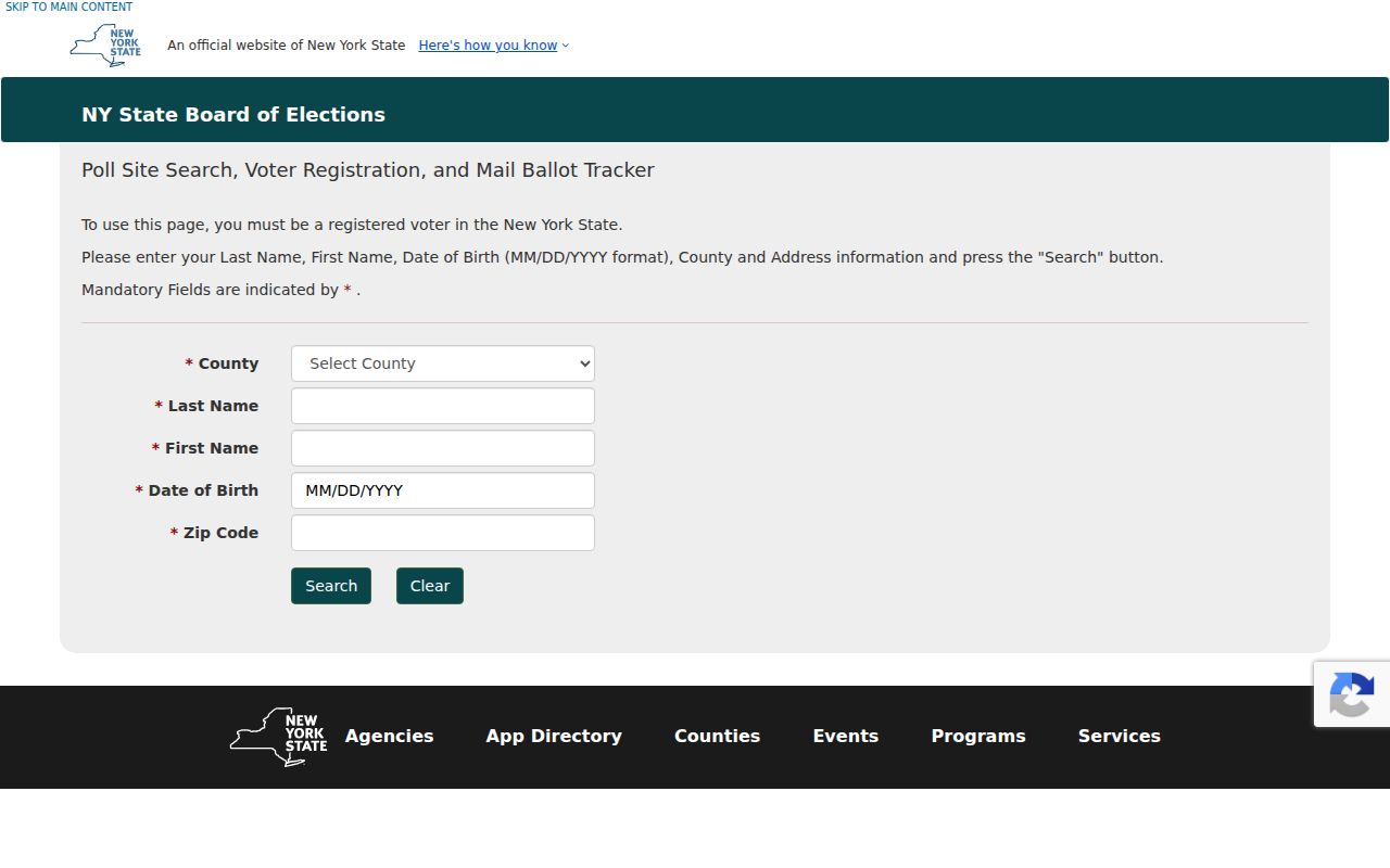 Newburgh residents directory New York voter lookup form